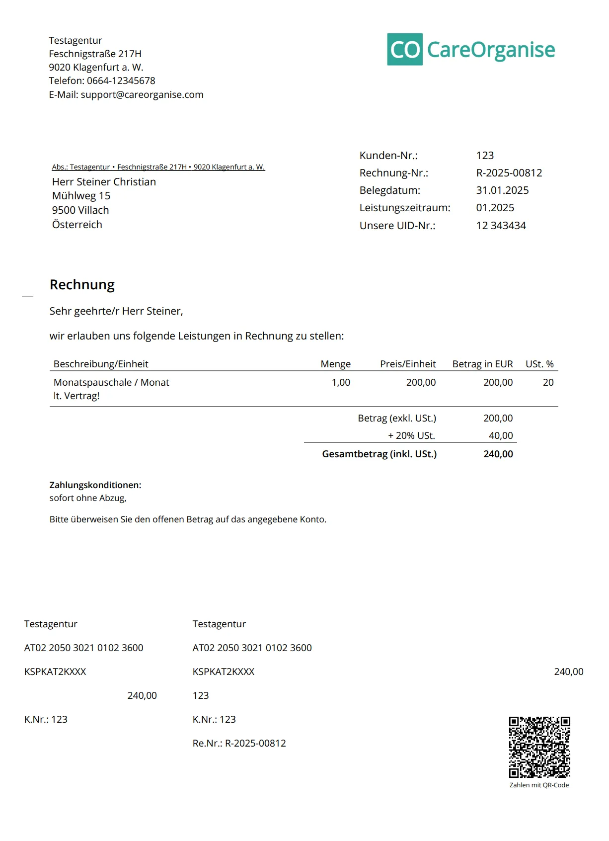 Rechnung mit QR